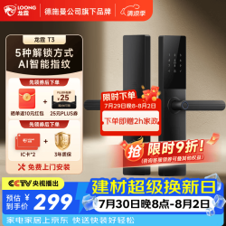 龙霆 T3 指纹密码解锁 执手款 电子锁