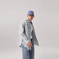 Levi's 男士宽松破洞牛仔衬衫