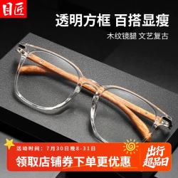 目匠 TR86015 透明木纹腿 1.61变灰防蓝光 套镜