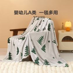 水星家纺 A类法兰绒毛毯 圣诞树 180cm×200cm