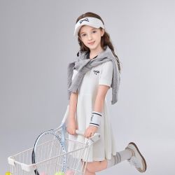 笛莎 女童26夏中大童夏装儿童撞色运动连衣裙
