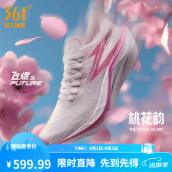361° 男鞋运动鞋新品飞燃5 future碳板马拉松竞速训练跑步鞋男 桃花韵 40.5