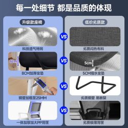 科润 W6015弓脚 电脑椅 黑框黑网 海绵坐垫 无头枕