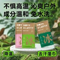 万宝绿 冰感降温身体护理湿巾夏季清凉提神清爽擦汗身体护理用品 凉感持续200分钟6包