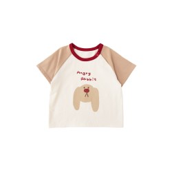 幼歌 婴幼儿新款复古清凉短袖T恤时尚宽松儿童上衣