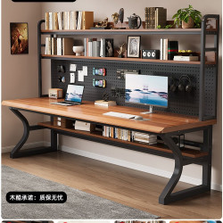 木酷办公家具 Mk-251224 实木电脑桌 80x60x75cm 胡桃色+黑架