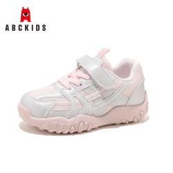 ABCKIDS 儿童魔术贴防滑跑步运动鞋 粉灰