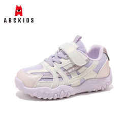 ABCKIDS 儿童魔术贴防滑跑步运动鞋 紫灰