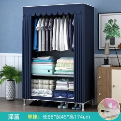 简易衣柜家用卧室钢架加粗厚收纳布衣柜出租房屋组装布艺挂衣橱子