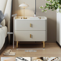 蔓斯菲尔 P321-K 床头柜 40x40x50cm 香槟灰+金