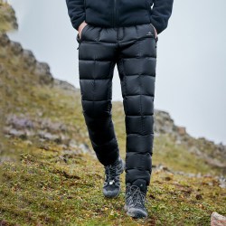 拓路者 户外鹅绒裤男士加厚冬季防风保暖内穿登山徒步羽绒裤长裤