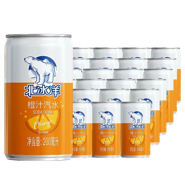 88VIP：北冰洋 橙汁汽水 200ml*24听