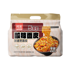 阿宽 加量装红油面皮酸辣面皮五连包475g*1速食宽面皮干拌面免煮