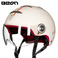 BEON B-103 摩托车头盔 XL 长箭标-亮乳白红白绿