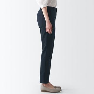 MUJI 无印良品 BEM71C4S 横竖弹力丝光斜纹 藏青色 S 女士休闲裤