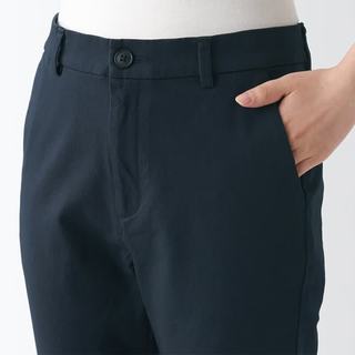 MUJI 无印良品 BEM71C4S 横竖弹力丝光斜纹 藏青色 S 女士休闲裤