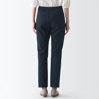 MUJI 无印良品 BEM71C4S 横竖弹力丝光斜纹 藏青色 S 女士休闲裤