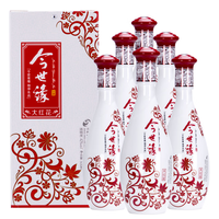今世缘 大红花白酒家常自饮小酌聚会宴请送礼口粮酒 42度 500mL 6瓶 整箱装