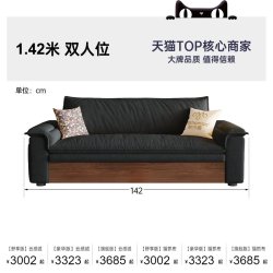 帕沙曼 2768ZF 储物沙发床 1.42米双人位 黑色