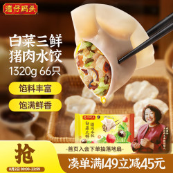 湾仔码头 白菜三鲜猪肉水饺 66只 1.32kg