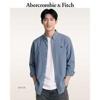 Abercrombie & Fitch 125-6044 小麋鹿图案 蓝色条纹 S(175/92A) 长袖衬衫