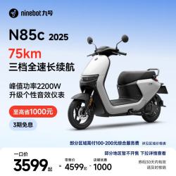 九号 电动摩托车N85c 2025 9号智能助力电瓶车 升级个性音效仪表 颜色可到门店选