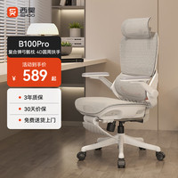西昊 久坐舒适 人体工学椅  B100Pro 弹弓骶枕+4D扶手 带脚踏