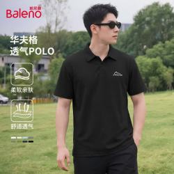 班尼路 小华夫格短袖POLO衫 黑色 XL