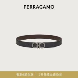 Salvatore Ferragamo 男士牛皮革板扣腰带675542 0464231 黑色 110