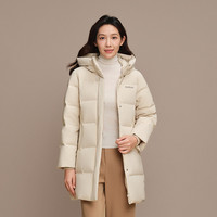 移动端：波司登 2024冬季连帽合身X型中长款经典休闲羽绒服女商城同款