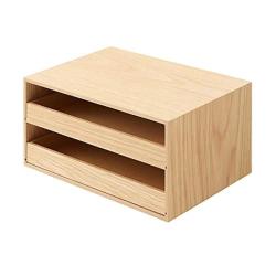 無印良品 MUJI 无印良品木质双层收纳盒原木色25.2x17x12.6cm