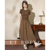 Et Boite 亚麻收腰显瘦连衣裙