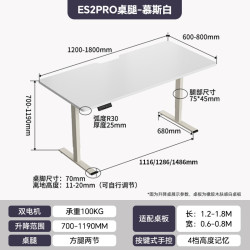 乐歌 ES2Pro 电动升降桌 1.6m 慕斯白