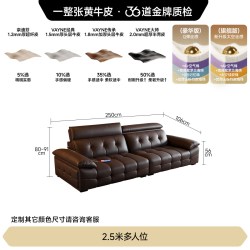 FA SA DI HOUSEHOLD 可调节靠头劳伦斯真皮头层牛皮意式简约现代客厅沙发