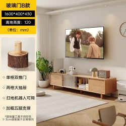 SAMEDREAM 三梦实木电视柜客厅2025新款小户型收纳储物柜一体落地电视机柜