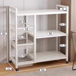 赛杉 W3790-搁板置物架 80*32*80CM 白色