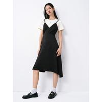 太平鸟 女士假两件缎面连衣裙 A7FAD244689
