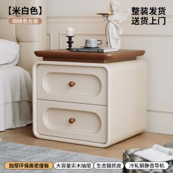 蔓斯菲尔 中古床头柜家用卧室2026新款奶油轻奢高级实木小型床边柜