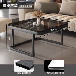 SAMEDREAM 岩板茶几客厅家用2026新款轻奢高级感小户型圆形玻璃电视柜组合