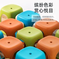 茶花 成人塑料凳子 防滑板凳 39*39*46cm 绿色8个装 加厚150kg