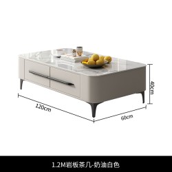 ddc 意式极简客厅家用方形高脚茶几简约现代小户型岩板茶几26新款