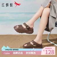 红蜻蜓 女士夏季外穿懒人运动凉鞋 厚底拖鞋百搭半拖凉鞋休闲女生拖鞋子