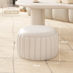 SAMEDREAM 三梦小凳子家用矮凳圆坐墩简约换鞋凳沙发茶几方板凳南瓜实木皮凳