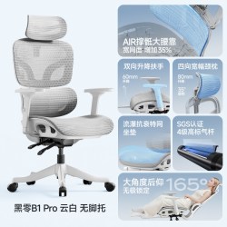 Black Zero 黑零 B2 Pro 人体工学电脑椅 动态撑骶8向腰靠 雾灰色