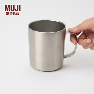 無印良品 MUJI 双层不锈钢马克杯 510ml 银色