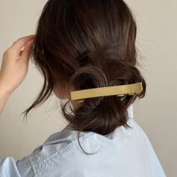 奇遇朵拉 温柔知性发夹女后脑勺韩系金色2026新款高端侧边一字夹金属