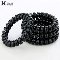简应舒 黑色大号加粗电话线发圈10条  发绳头绳皮筋绳发圈扎头绳皮套