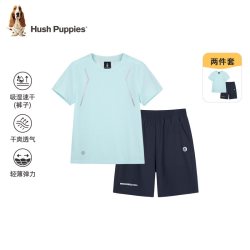 暇步士 童装男童运动套装夏新款大童休闲宽松短袖儿童速干短裤