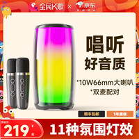 全民K歌 MZ21 蓝牙音箱麦克风套装 午夜黑（双麦套装）