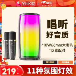 全民K歌 MZ21 蓝牙音箱麦克风套装 午夜黑（双麦套装）